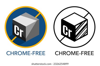 Chrome free icon - label for products without chromium compound such as dietary supplement