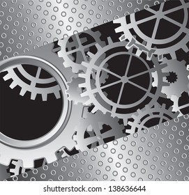 Chrome gear and plate industry background vector illustration