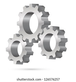 Chrome gearwheel. Illustration on white background