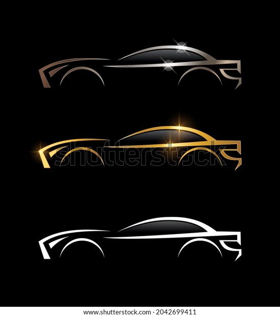 Chrome and Gold Car Vector\
Sign