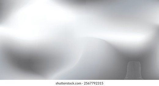 Chrome gradient surface with light gloss. Vector aluminum grey sheet with reflection simple art