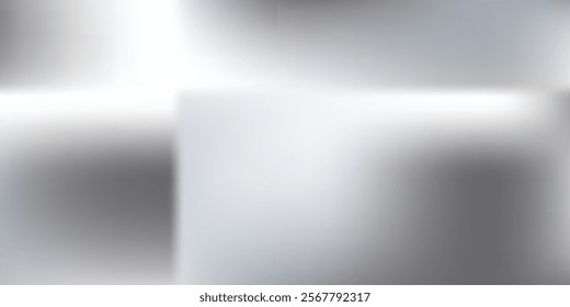 Chrome gradient surface with light gloss. Vector aluminum grey sheet with reflection simple