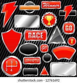 chrome graphic elements vector