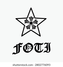 Chrome Hearts inspired gothic luxury streetwear clothing print design. Bold cross motifs, fleur-de-lis patterns, and ornate silver hardware details on dark fabric. Premium fashion brand aesthetic with rock and roll edge. Suitable for t-shirts, hoodies, and jackets. High-resolution vector illustration.