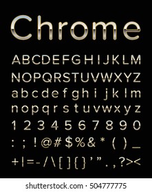 chrome letter set with gold edge