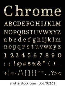 chrome letter set with gold edge 
