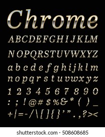chrome letter set  with gold edge
