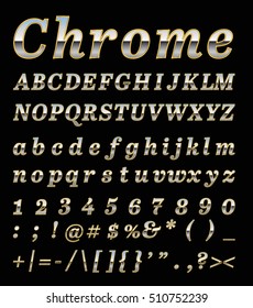 chrome letter set  with gold edge