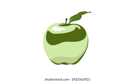 Chrome look green apple fruit