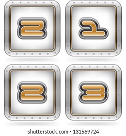 Chrome looks like (silver & gold) custom made (drawn from the scratch) capital letters:  Z, 1, 2, 3.