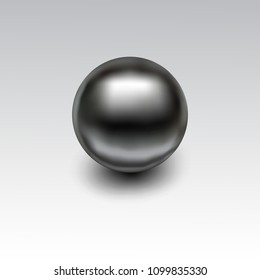 Chrome metal ball realistic isolated on white background. Spherical 3D orb with transparent glares and highlights for decoration. Jewelry gemstone. Vector Illustration for your design and business.