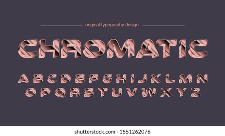 Chrome Metallic Steel Artistic Font Typography Design