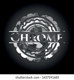 Chrome on grey camouflaged texture