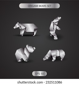 chrome origami bears set