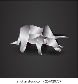 chrome origami Triceratops