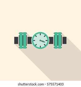 Chrome pipes in flat design with long shadow.