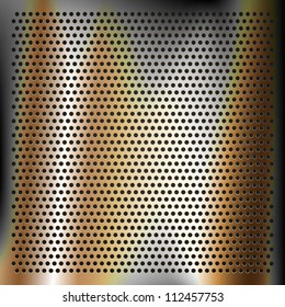 Chrome plated bronze sheet metal, vector 10eps