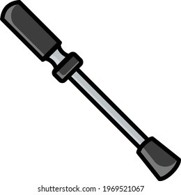 Chrome Plated Tire Lever Concept, Spoon Rim Opener Tool Vector Color Icon Design, Tire Shop and Auto Service Center Instruments on White background, Tyre Repair and Fix stock illustration, 