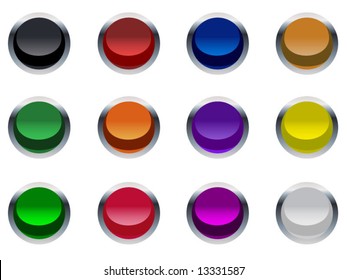 Chrome Rimmed Internet Buttons