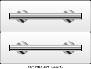 Chrome silver handles for doors or drawers