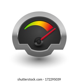 Chrome speedometer illustration for your design.