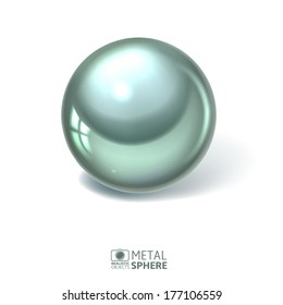 Chrome sphere - metallic glossy ball. Vector.