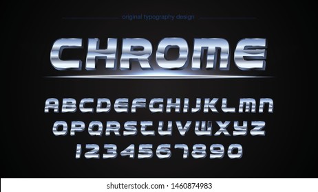Chrome Steel Sports Artistic Font Typography