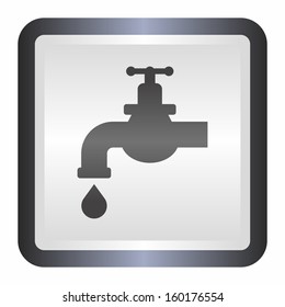 Chrome tap with a water drop (elegance silver button, black version)