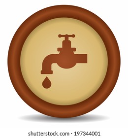 Chrome tap with a water drop icon