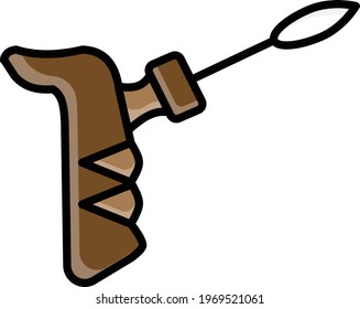 Chrome Tee Handle with Split Eye Needle Vector Color Icon Design, Pistol Grip Split Eye Insert Needle Concept, Tyre Repair and Fix stock illustration