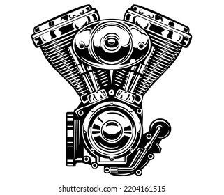 logotipo del motor de motocicleta cromado vintage