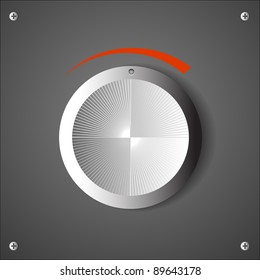 Chrome volume knob.Vector eps10