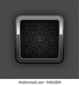 Chrome web button, button floral ornaments. 10eps