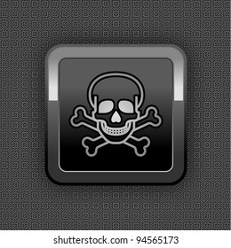 Chrome web button. Plastic texture. 10eps