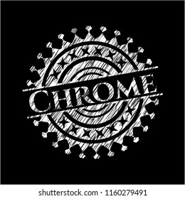 Chrome written with chalkboard texture