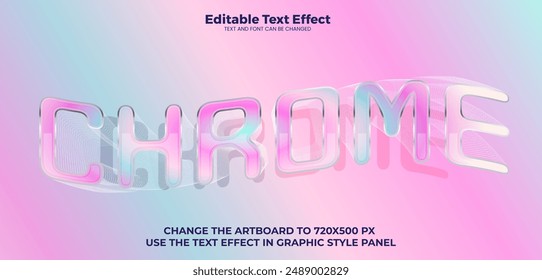 Chrome y2k effect editable text effect in modern trend style