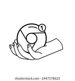 Chrome in Your Hands puts the World of Information in Your Hands vector line icon