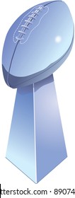 Chromed football trophy, isolated with white background.