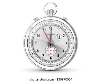 the chrome-plated realistic chronometer with white dial