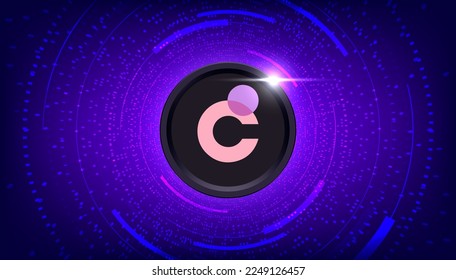 Chromia (CHR) coin cryptocurrency concept banner background.