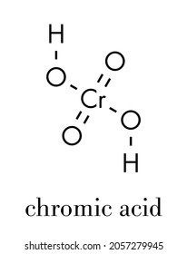 Molécula de ácido cromático (H2CrO4). Fórmula esquelética.