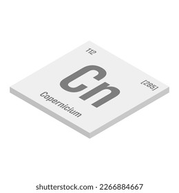 Chromium, Cr, gray 3D isometric illustration of periodic table element with name, symbol, atomic number and weight. Transition metal with various industrial uses, such as in stainless steel