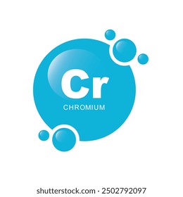 Chromium element - icon, vector, symbol.