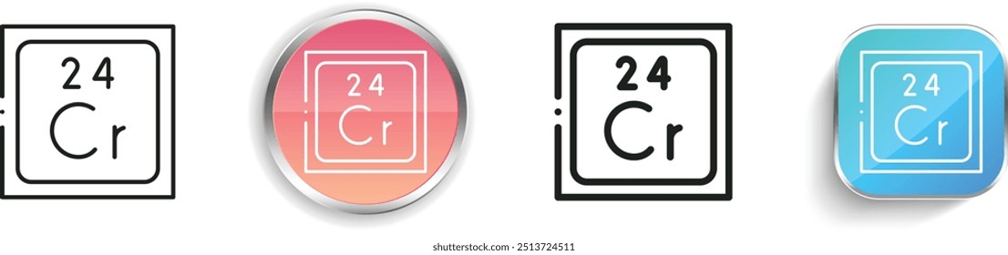 chromium icon. Thin Linear, Regular and Button Style Design Isolated On White Background