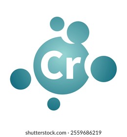 Chromium nutrition supplement vector icon. Cr micronutrient drop, pill or capsule.