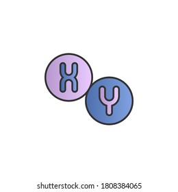 Chromosome color gradient vector icon