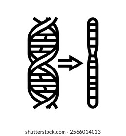 chromosome genetic engineering line icon vector. chromosome genetic engineering sign. isolated contour symbol black illustration
