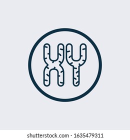 chromosome icon vector from human organ collection. Thin line chromosome outline icon vector illustration. Linear symbol for use on web and mobile apps, logo, print media