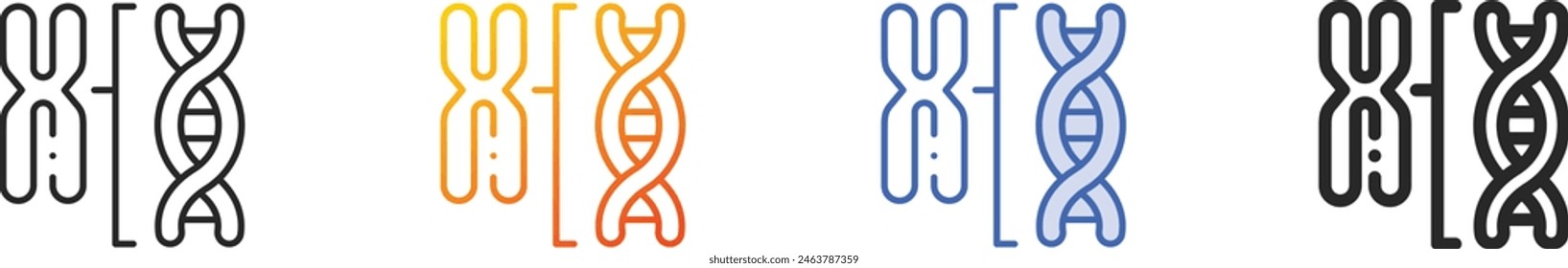 chromosome icon.Thin Linear, Gradient, Blue Stroke and bold Style Design Isolated On White Background