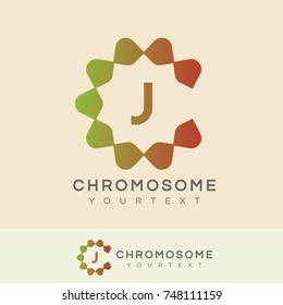 chromosome initial Letter J Logo design